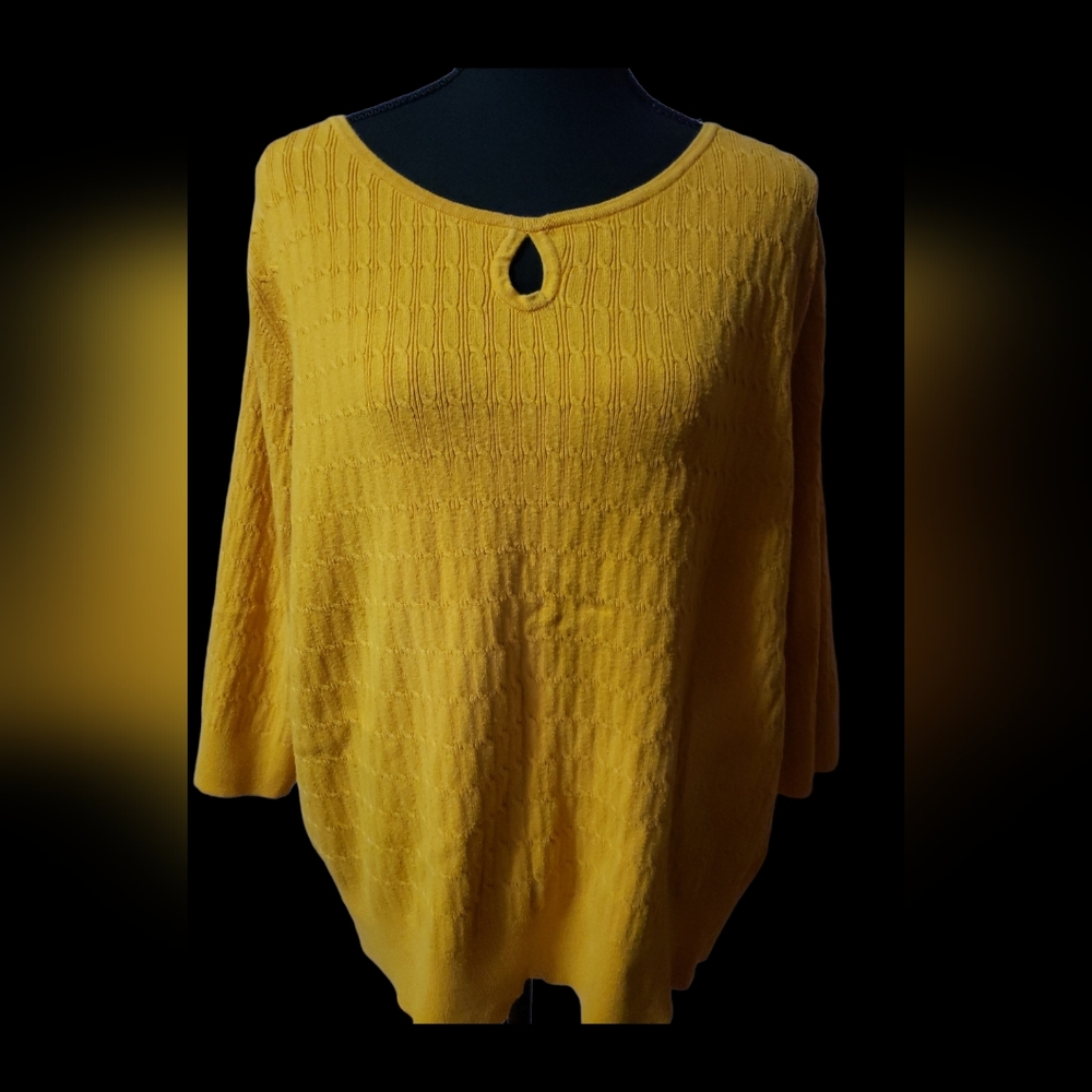 💖👄Croft and Barrow Long Sleeve Yellow Sweater Knit Top (Size3X) - Picture 1 of 15